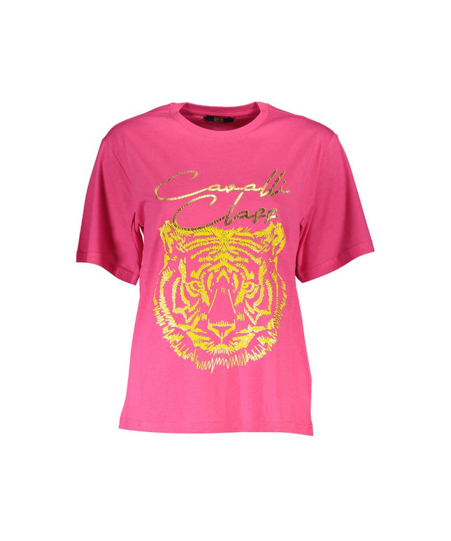 Cavalli Class Pink Cotton Women T-Shirt