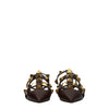 Valentino Garavani Brown Leather Flat Sandals