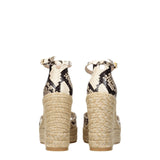 Stuart Weitzman Beige Leather Wedges Sandals