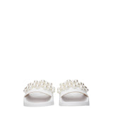 Stuart Weitzman White Leather Slippers