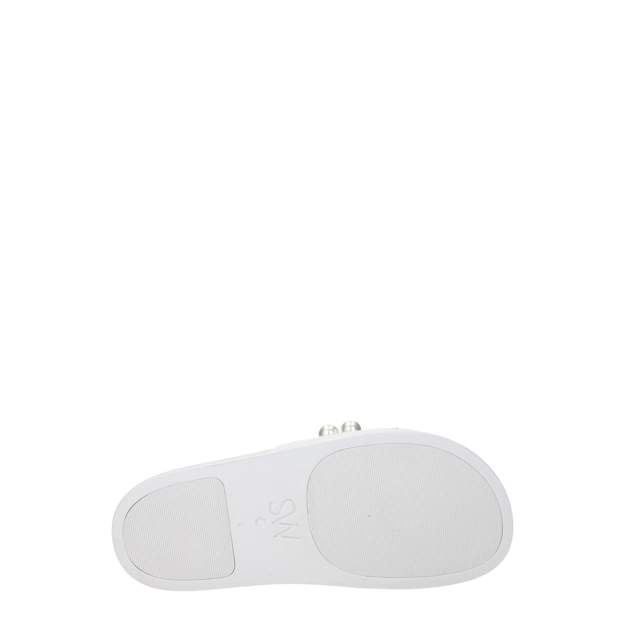 Stuart Weitzman White Leather Slippers