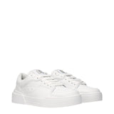 Dolce & Gabbana White Leather Low Top Sneakers