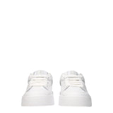 Dolce & Gabbana White Leather Low Top Sneakers