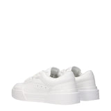 Dolce & Gabbana White Leather Low Top Sneakers