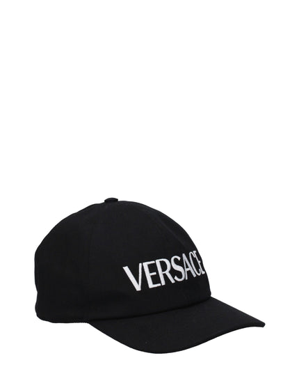 Versace Black Cotton Caps (Baseball Hat)
