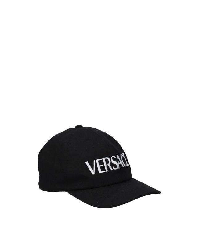 Versace Black Cotton Caps (Baseball Hat)