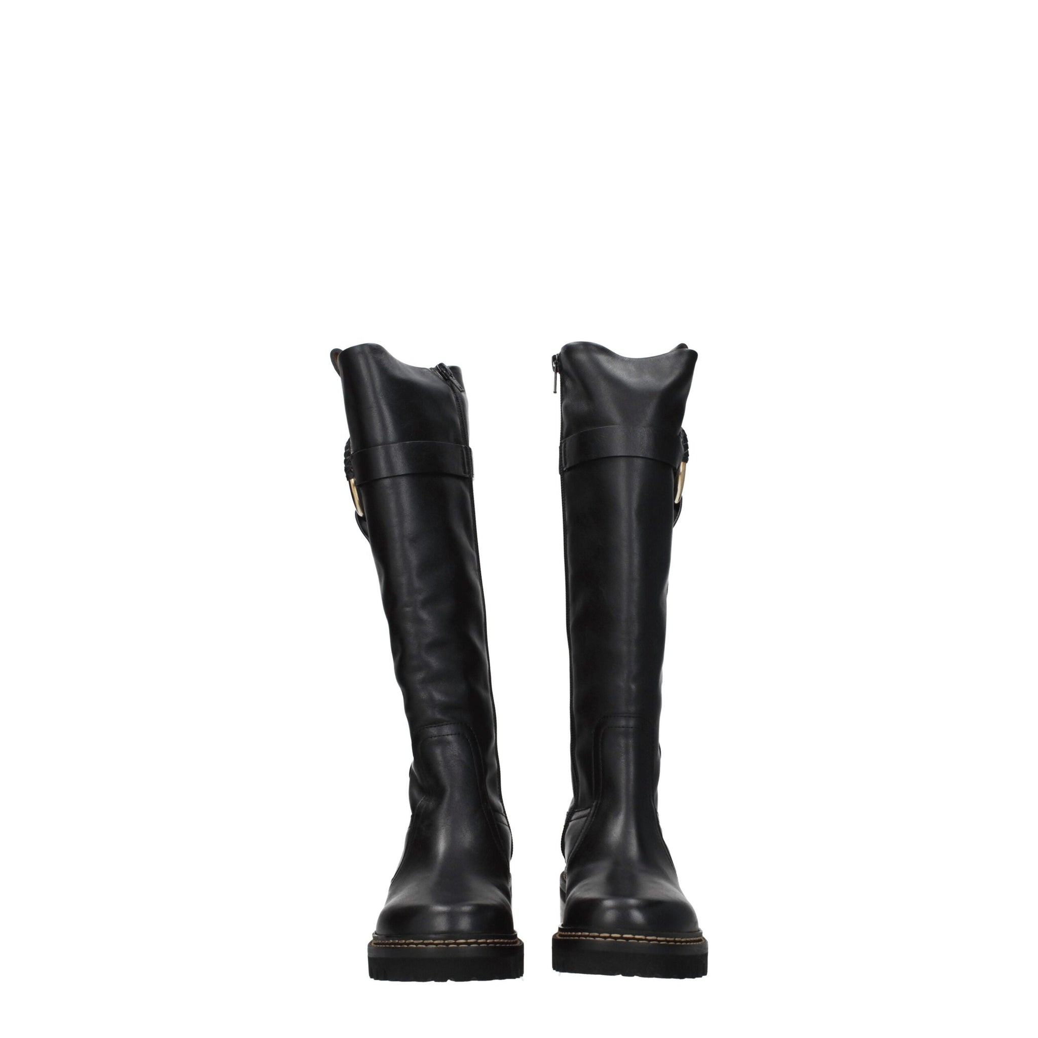 See By Chloé Black Leather Over The Knee