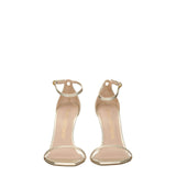 Stuart Weitzman Gold Leather Stiletto Heel Sandals