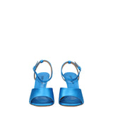 Off-White Blue Satin Stiletto Heels Sandals