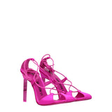 The Attico Pink Satin Stiletto Heel Sandals