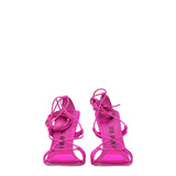 The Attico Pink Satin Stiletto Heel Sandals