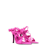The Attico Pink Leather Stiletto Heel Sandals