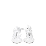 The Attico White Leather Stiletto Heel Sandals