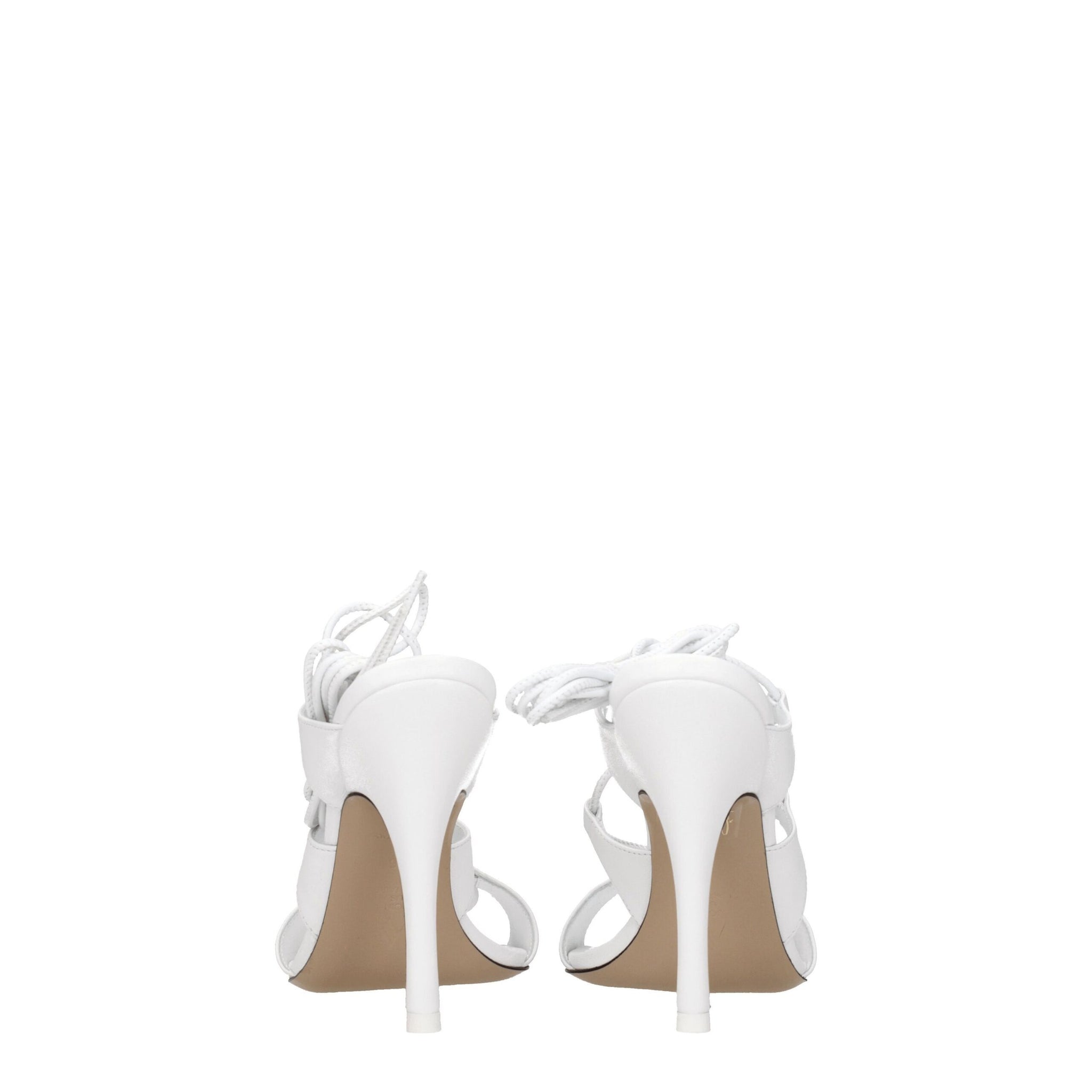 The Attico White Leather Stiletto Heel Sandals