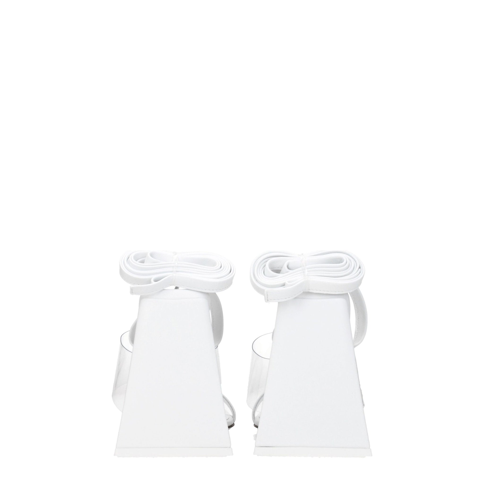 The Attico White Leather Stiletto Heel Sandals