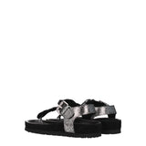 Isabel Marant Black Leather Flip-Flop Sandals