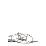 Miu Miu Gray Leather Flip-Flop Sandals