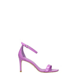 Stuart Weitzman Purple Leather Stiletto Heel Sandals