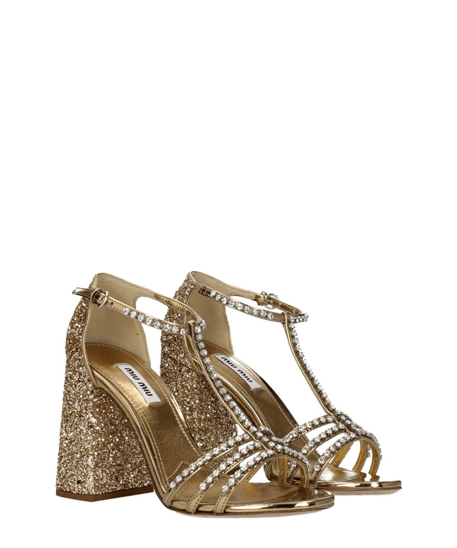 Miu Miu Gold Plastic Platforms