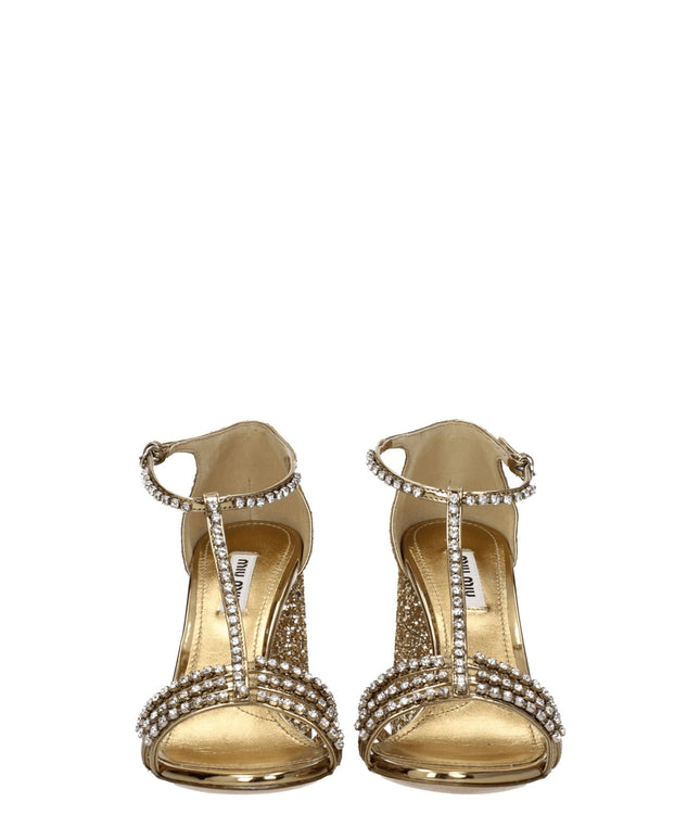 Miu Miu Gold Plastic Platforms