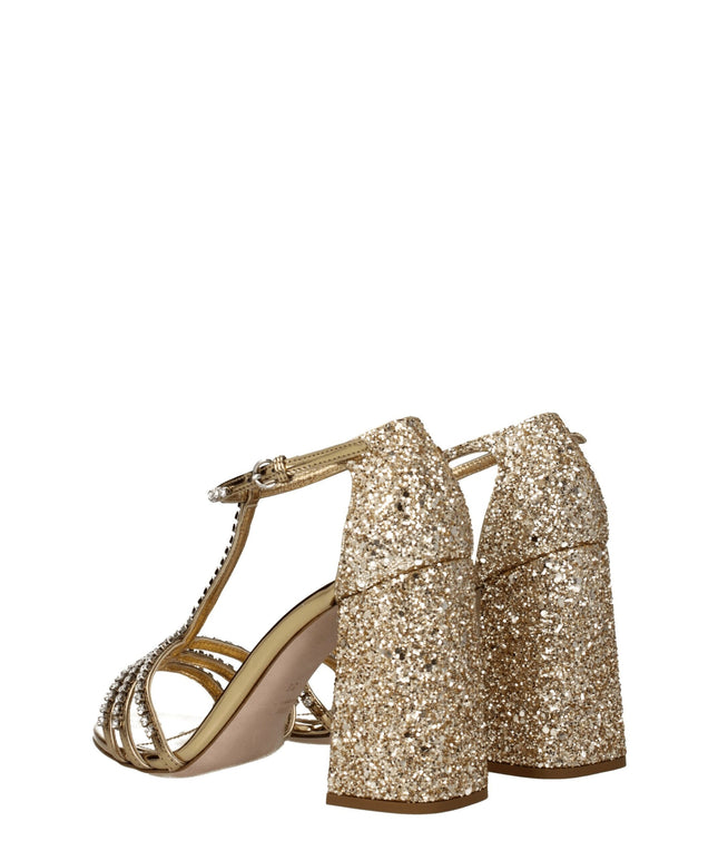 Miu Miu Gold Plastic Platforms