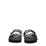 Palm Angels Black Leather Flat Sandals