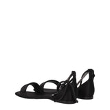 Max Mara Black Satin Flat Sandals
