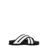 Palm Angels White Leather Slippers