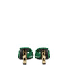 Dolce & Gabbana Green Leather Flat Sandals