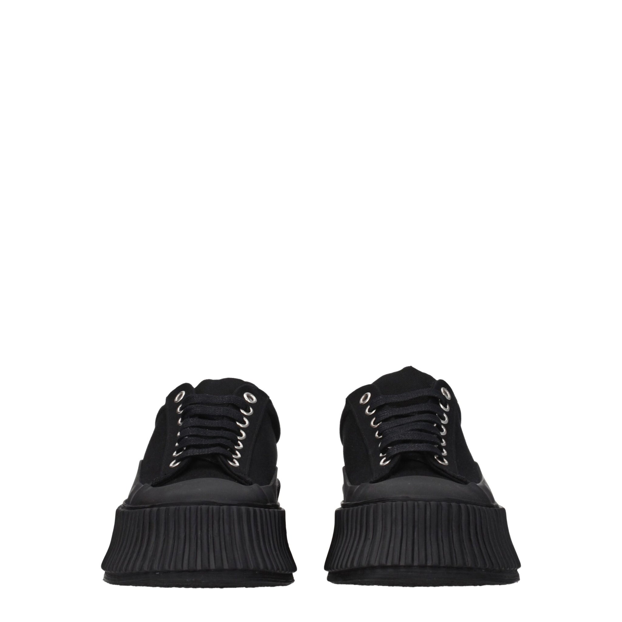 Jil Sander Black Fabric Chunky Sneakers