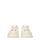 Jil Sander White Fabric Platform Sneakers