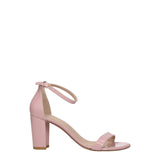 Stuart Weitzman Pink Leather Stiletto Heel Sandals