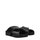 Jil Sander Black Leather Slippers