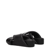 Jil Sander Black Leather Slippers