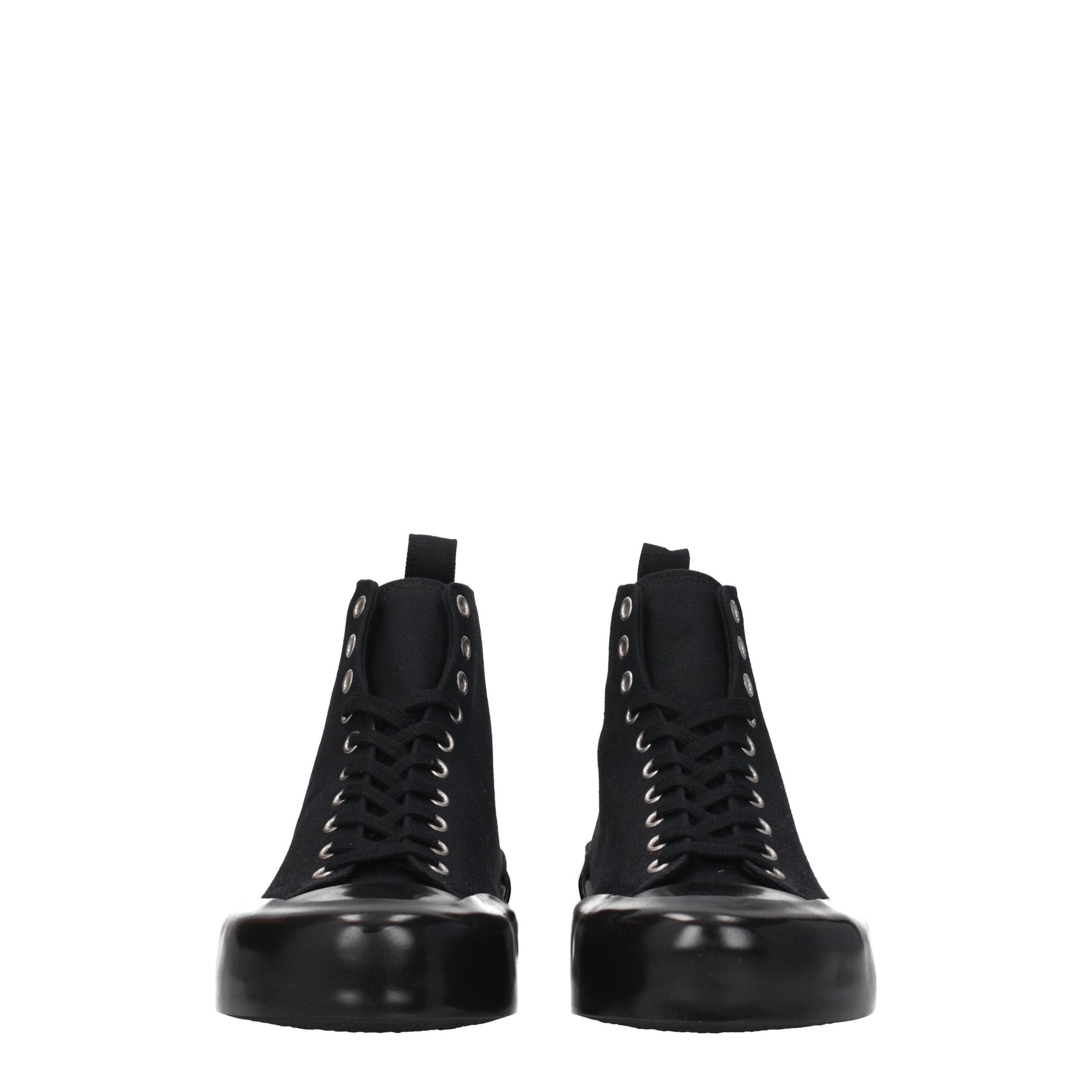 Jil Sander Black Fabric High Top Sneakers