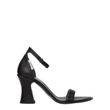 Premiata Black Leather Flat Sandals