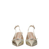 Stuart Weitzman Gold Leather Stiletto Heels Sandals