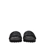 Off-White Black Leather Slippers