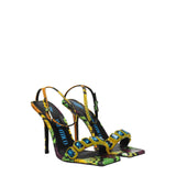 The Attico Multicolor Leather Stiletto Heel Sandals