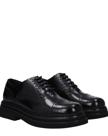 Dolce & Gabbana Black Leather Oxfords And Derbies