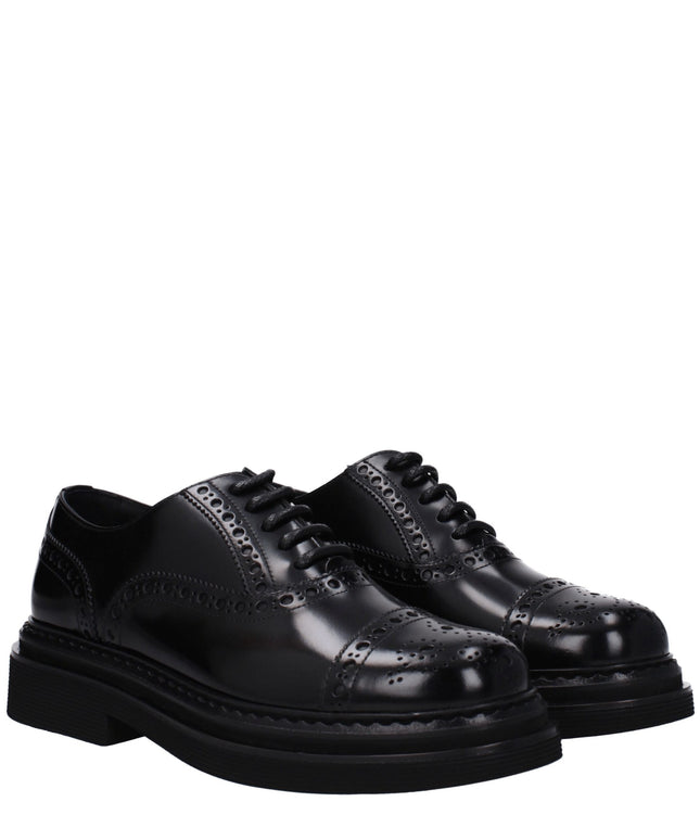 Dolce & Gabbana Black Leather Oxfords And Derbies