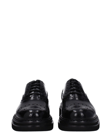 Dolce & Gabbana Black Leather Oxfords And Derbies