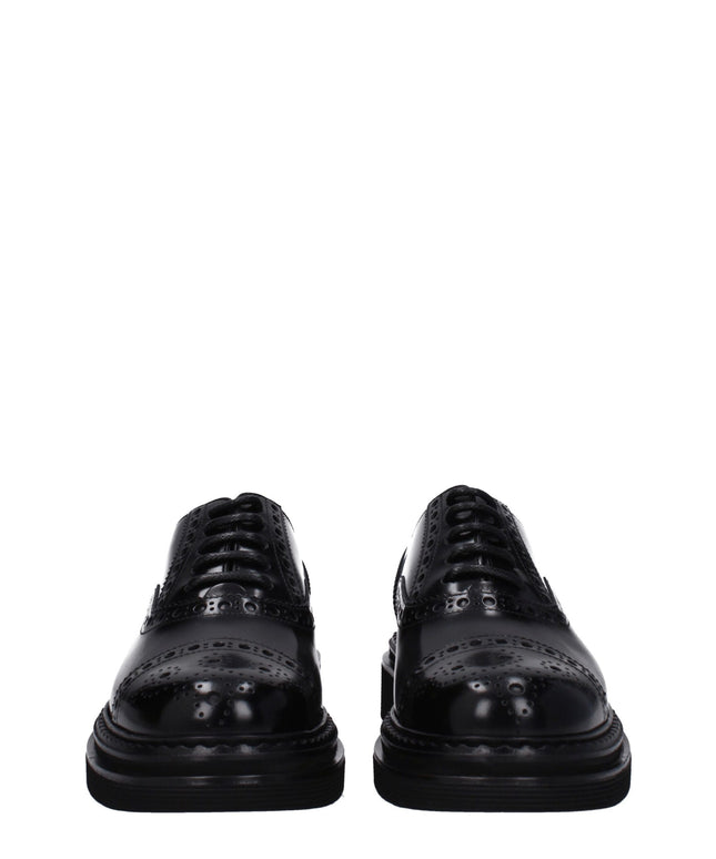Dolce & Gabbana Black Leather Oxfords And Derbies