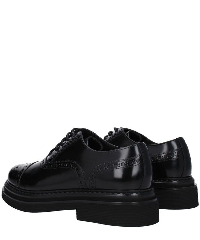 Dolce & Gabbana Black Leather Oxfords And Derbies