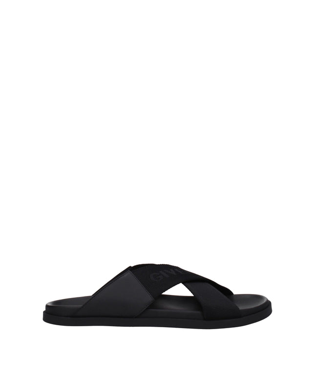 Givenchy Black Fabric Slippers Sandals