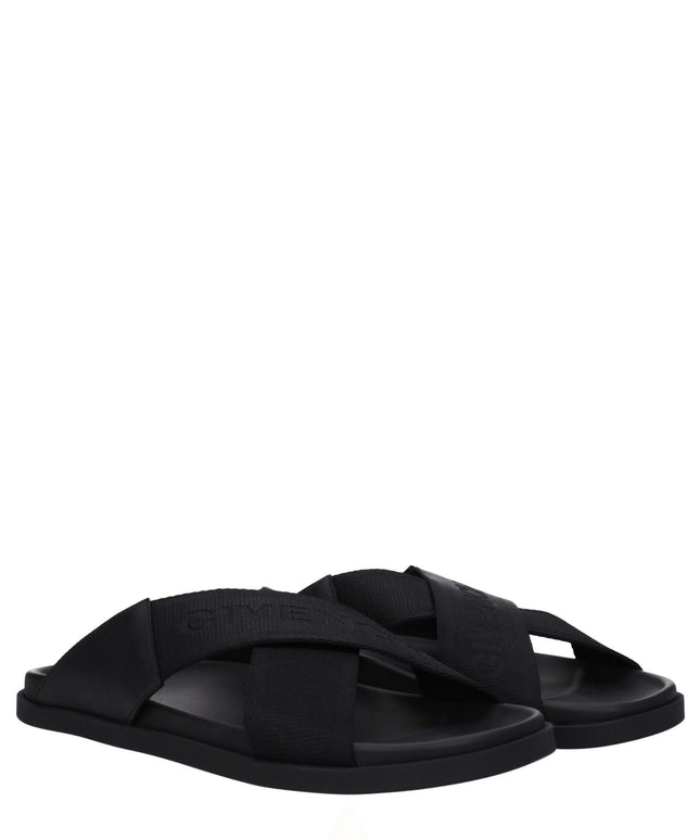 Givenchy Black Fabric Slippers Sandals