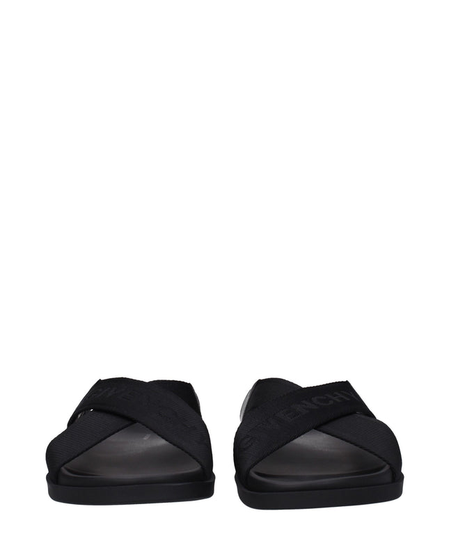 Givenchy Black Fabric Slippers Sandals