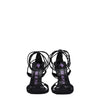 The Attico Black Fabric Stiletto Heels Sandals