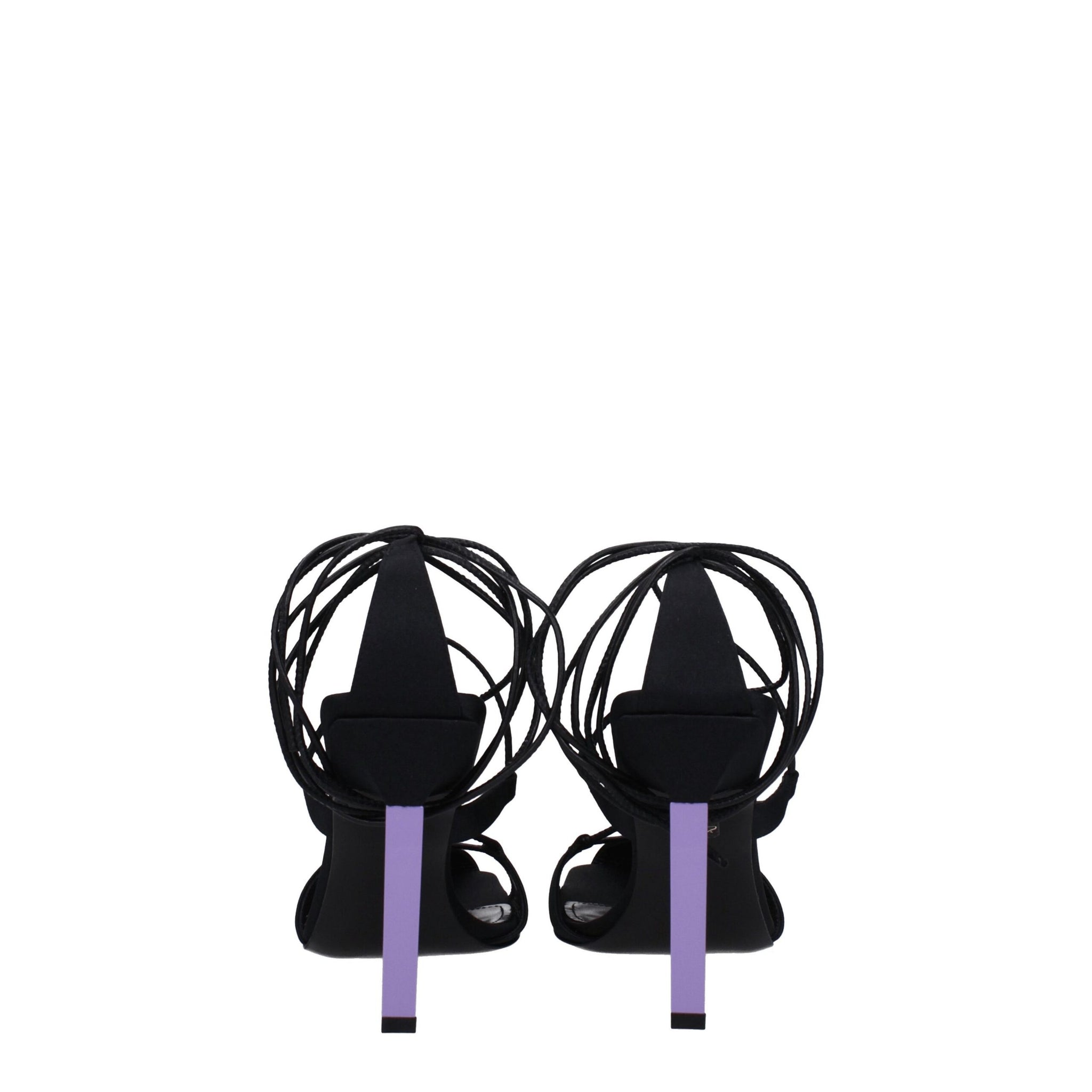 The Attico Black Fabric Stiletto Heel Sandals