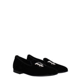 Palm Angels Black Velvet Slip-On Loafers